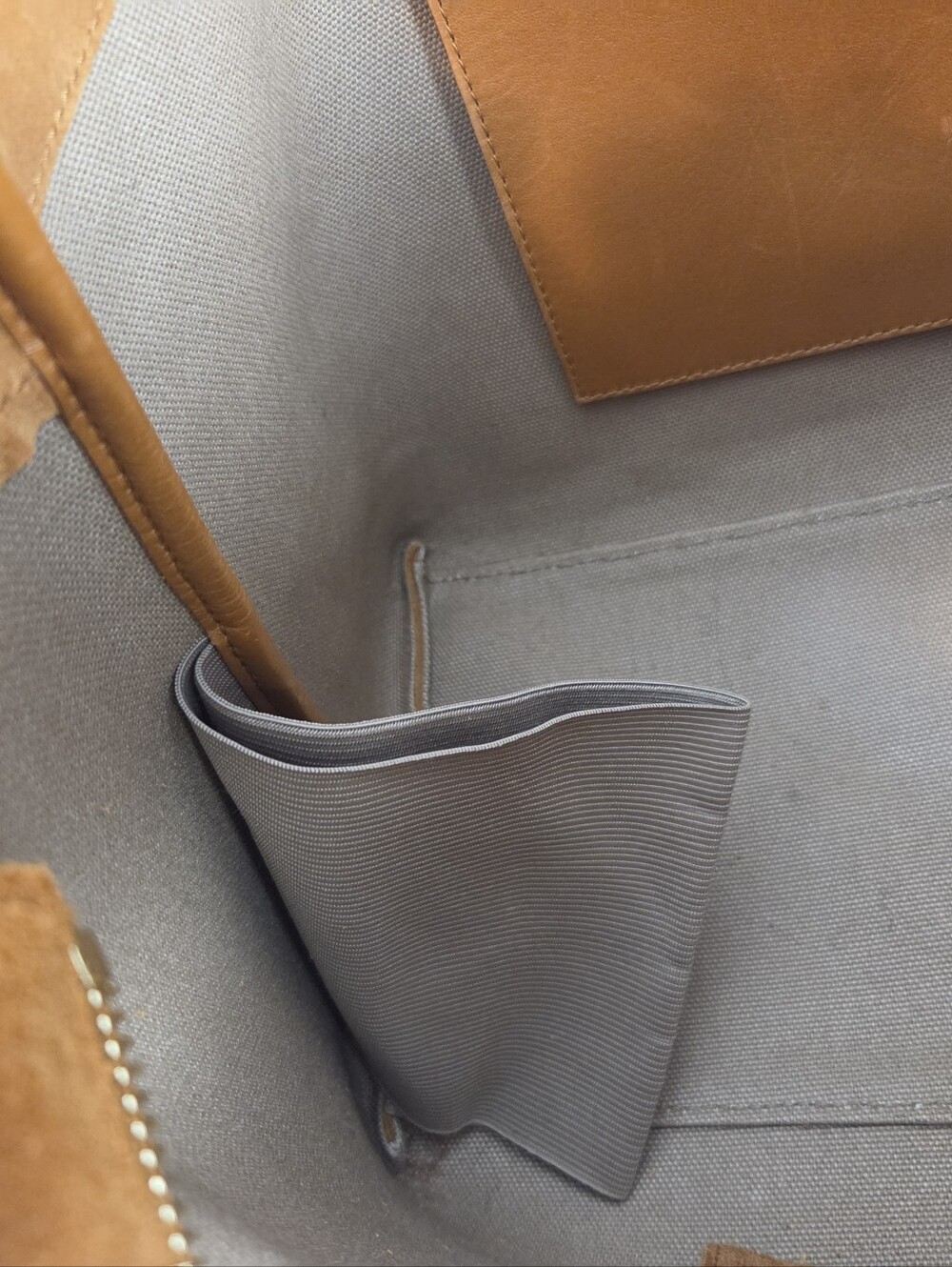 Madewell The Zip-Top Essential Suede Office Work Laptop Tote in Dark Camel Brown - Picture 7 of 15